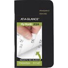 AT-A-GLANCE 2024-2025 Two Year Monthly Planner Black Pocket 3 12 x 6 - Monthly