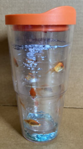 Tervis Tumbler *Gold Fish* Tumbler with Orange Lid 24 oz. *pre-owned*