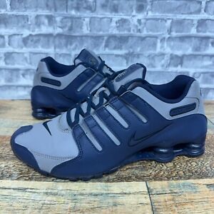Nike Shox NZ Gray Navy Blue Running Shoes 378341-020 Mens Size 9 Rare 2011