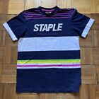 Staple Pull Over Striped T Shirt Pigeon Logo Size MED