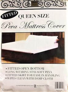 PEVA Fitted Mattress Cover Protector Waterproof Dust Free Bed Sheet Queen Size
