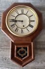 Antique 1906 Ansonia Hanging Wall Clock W/ Key For Parts Or Repair