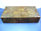 Antique Flemish Dresser Box  Pyrography Carved Wood Cherries - Branch