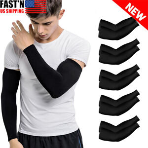 Tattoo Cover Up Arm Sleeves 1 to 5 Pair BLACK for Men Women Compression Sleeve