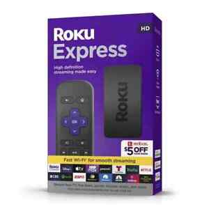 Roku Express HD Streaming Media Player with High Speed HDMI Cable - Black