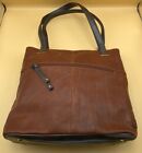 Tignanello Brown Leather Shoulder Bag Pocketbook Tote Purse