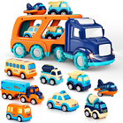 9 Pack Cars Toys for 2 3 4 5 Years Old Toddlers Boys and Girls Gift, Big Transpo