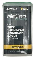 2022 American Silver Eagles, 20 Coin MintDirect® Tube First Strike #001