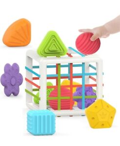 Shape Sorter Baby Toys With 6 Sensory Shapes, 12-18 Months, Developmental Toy