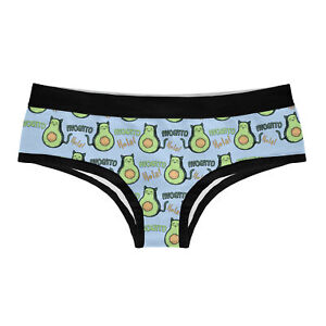 Womens Avogato Panties Cute Bikini Brief Kitten Avocado  Graphic Underwear