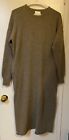 Lauren Manoogian Alpaca Sweater Dress Drop Shoulder Gray & Brown Sz 1/US EUC