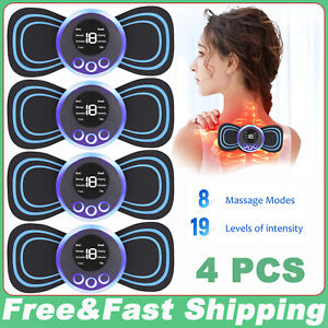4 Pcs  Portable Mini Electric Neck Back Massager Whole Body Massage Stimulator