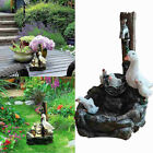 Cute Resin Ducks Solar Fountain Garden Statue Outdoor Home Garden Patio Decor