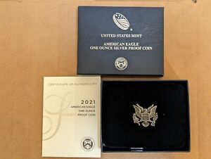 2021 W US Mint Silver Proof One Ounce American Eagle- (21EA) w/COA