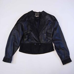 Vintage 1990’s Genuine Leather G-III Cropped Leather Blazer Jacket Size M
