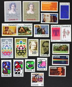CANADA Postage Stamps, 1973 Year Set collection, 22 different Mint NH, See scans