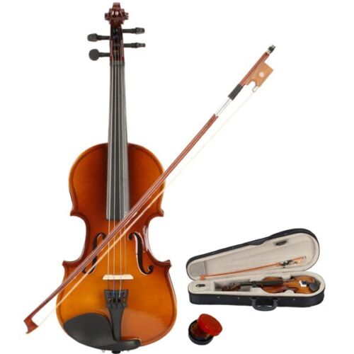 New ListingNew 1/8 Acoustic Violin Case Bow Rosin Natural