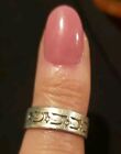 Sterling Silver Scroll Design Band Ring Size 6
