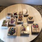 New ListingLot of 11 Sky Kids Wood Mounted Rubber Stamps Dated 1997 Flowers Balloons