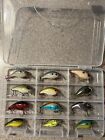 Lot Of 12 Crankbaits Baits Lures Many Colors + Plano Box