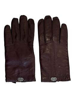 Vintage Women’s Etienne Aigner Leather Gloves Italy Burgandy Oxblood 7 1/2 7.5