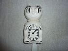 Vintage 80s White Lady Ltd Ed Miss Kit Kat Klock Cat Clock 15.5