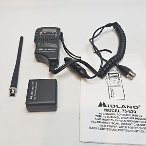 Midland 75-820 Transceiver CB 40-Channel Handheld Radio /Weather Channel Tested