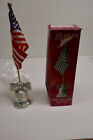 Vintage  Metal Liberty Bell Flag Stand With American Flag Unused in Box