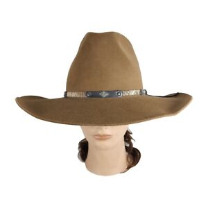 Resistol Men's VTG Trophy 4XXXX Beaver Felt Brown Cowboy Hat Western USA 7 3/8