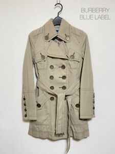 BURBERRY BLUE LABEL Trench coat Beige Belted Cotton 100% Women Size 36/S Used