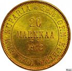 1912 Finland Nicholas II Gold 20 Markkaa UNC KM#9.2