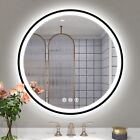 32 In LED Round Lighted Bathroom Mirror Backlit Vanity Wall Mounted with 3 Color