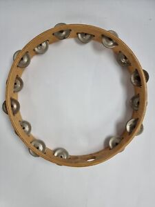 Wooden Tambourine Musical Instruments 15 Sets of Metal Jingles F10 B190