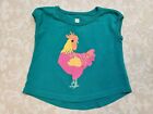 Tea Collection 9-12 Month Girl Rooster Chicken Bird Farm Animal Green Shirt