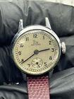 Untested Vintage Record 103 Swiss Leather Strap Wristwatch For Parts 25.5mm