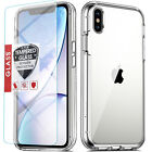 For iPhone XR/XS Max/XS Case Phone Cover Shockproof + Tempered Glass Protector