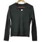 Magaschoni Womens Cashmere Long Sleeve V-Neck Sweater Gray Small NWT $178
