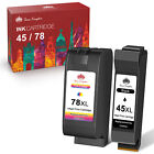 2-PK 45 78 Black/Color Ink For HP Photosmart 1000 1100 1115 1215 1218 13150 4654