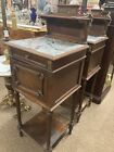 Antique French Victorian Marble Top Nightstands Bedside Chests Pair 1840