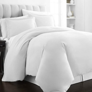 Cotton Duvet Cover Queen Size White, 400 Thread Count Long Staple Combed Cotton