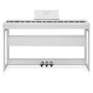 Glarry GDP-104 88 Keys Full Weighted Keyboards Digital Piano with Furniture Stan