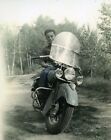 Great Photo of 1948 Indian Chief Motorcycle Hand Color Tinted Republic MI LOOK