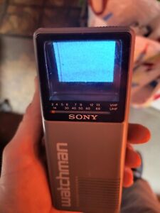 Vintage Sony Watchman FD-10A B&W Portable Handheld TV UHF/VHF