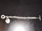 Tiffany & Co Sterling Silver “Return to Tiffany” Heart Tag Toggle Bracelet 7.5”