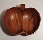 Vintage Mid-Century Modern Wooden Apple-Shaped Bowl MCM