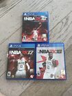 PS4 NBA2K16 NBA2K17 NBA2K18 Lot of 3 Games with Complete Cases Untested