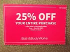 New ListingBath and Body Works Coupon 25% off total purchase expires 5-12