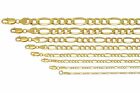 10k Yellow Gold 2mm-9.5mm Figaro Link Chain Necklace  Bracelet 7