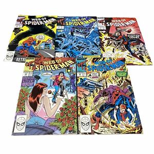Web of Spiderman # 39 40 41 42 43  (Marvel lot of 5 1989)  Mary Jane Apperance