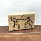 New ListingStamp Cabana - Fencing Sport - Wood Rubber Stamp - Vintage